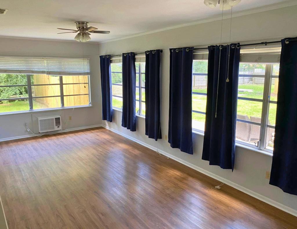 walls, tall ceilings, and trim