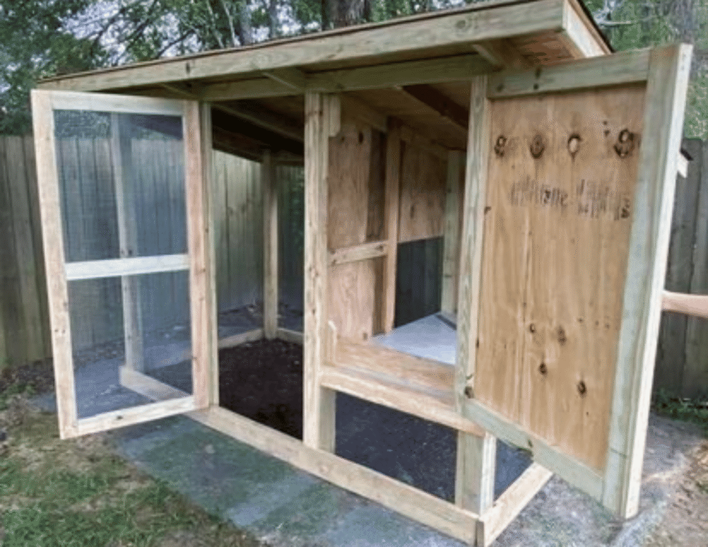 inside chicken coop