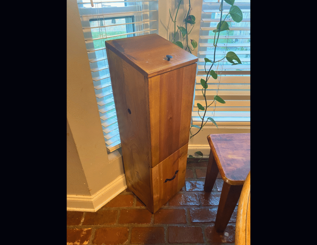 potato box with finished stain